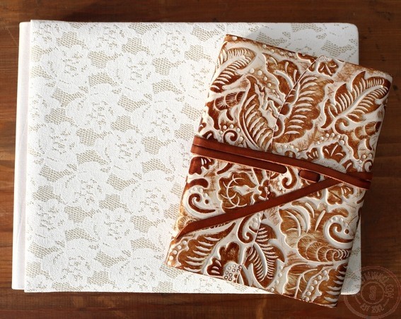 Udine Leren Gastenboek Bruiloft Met Kant