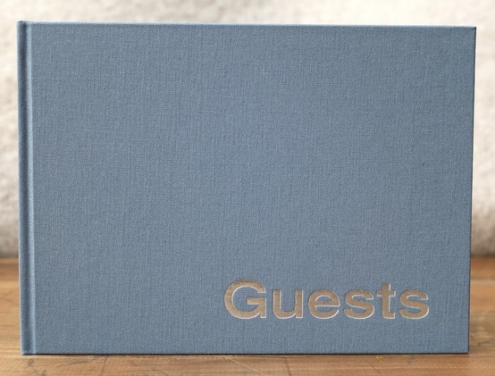 Schrijwinkel Linnen Gastenboek Blanco Antraciet schrijwinkel kopen in de aanbieding