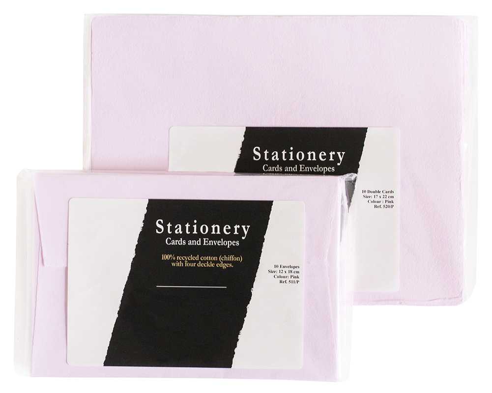 Schrijwinkel Luxe Handgeschept Briefpapier En Enveloppen Roze schrijwinkel kopen in de aanbieding